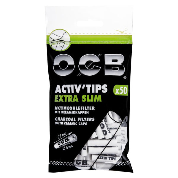 OCB® Activ'Tips Extra Slim - 50 filtres à charbon actif
