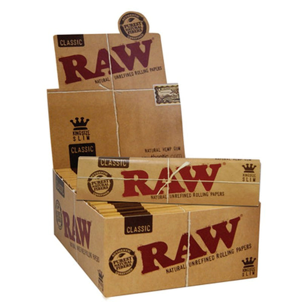 Boite de 50 paquets Raw® Classic King-Size Slim